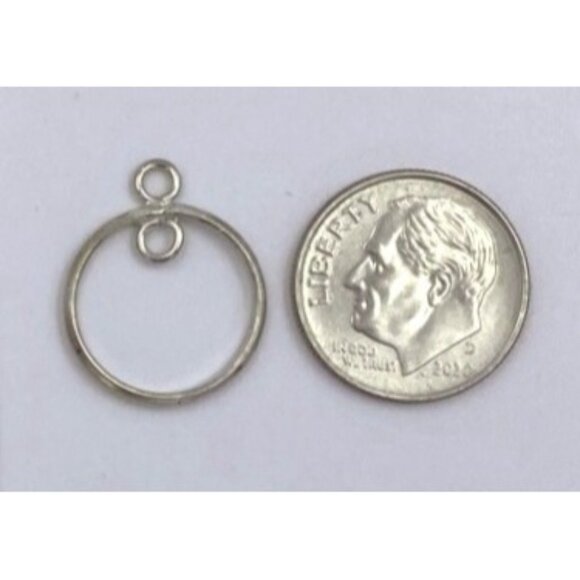 Silver Finding Pendant Round Necklace Drop Dangle - Picture 2 of 3